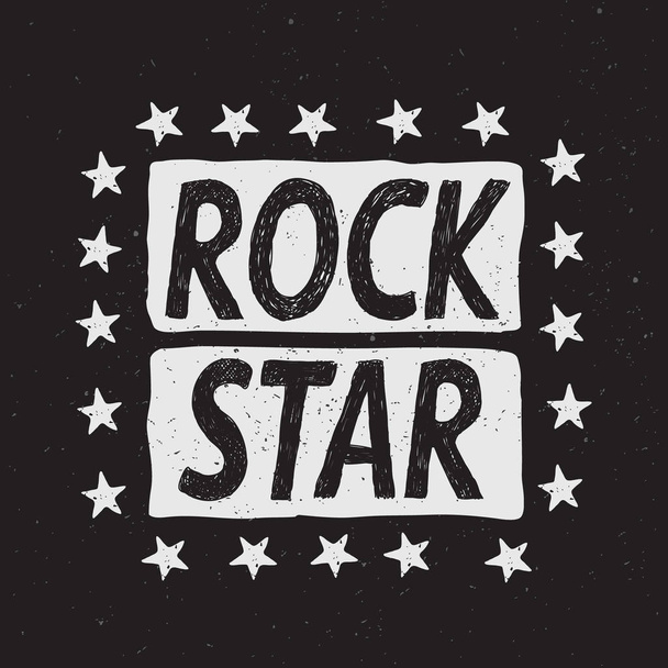 rock star prints label - Vektör, Görsel