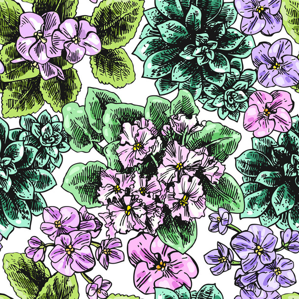 Hand drawn vector seamless pattern with - Διάνυσμα, εικόνα
