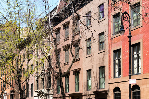 Edifícios históricos Greenwich Village Manhattan, Nova Iorque
 - Foto, Imagem