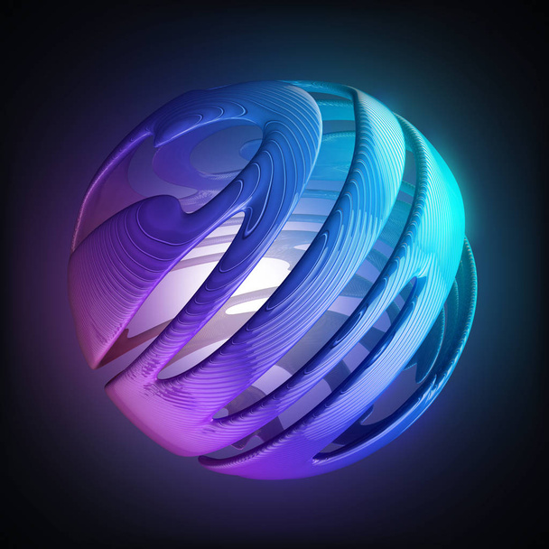 abstract sphere with smooth bright colors - Photo, Image