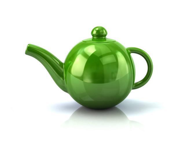 Green teapot icon - Foto, imagen