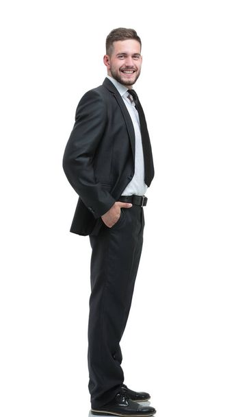 Full length smiling business man looking at camera and standing - Fotoğraf, Görsel