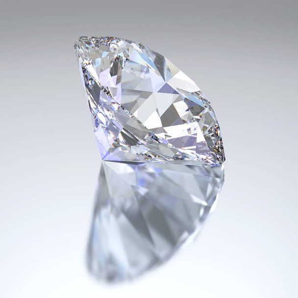 3D απεικόνιση διαμάντι με αντανάκλαση  - Φωτογραφία, εικόνα