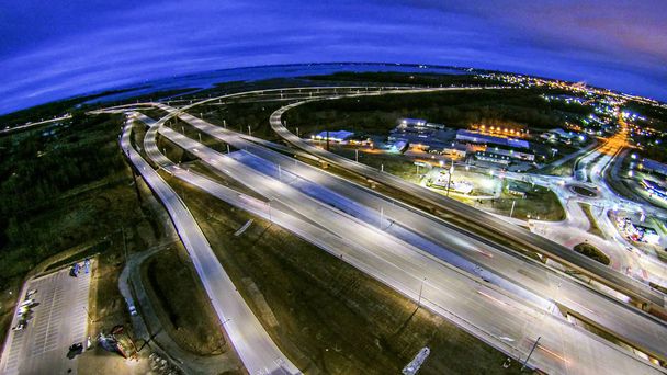 aerial over highway interchange near green bay wisconsin - Photo, Image