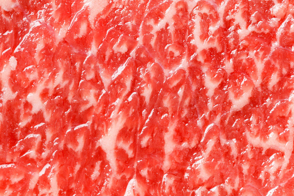 Wagyu beef striploin biftek doku kadar kapatın - Fotoğraf, Görsel