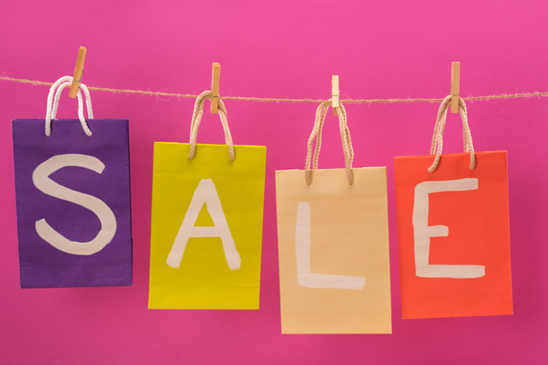 sale signs on shopping bags - Photo, Image