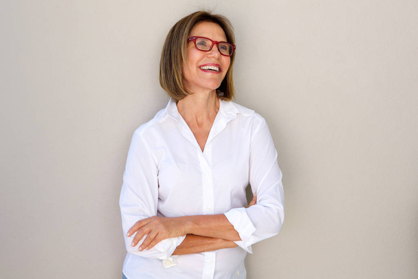 woman with glasses smiling  - Photo, Image