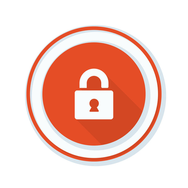 Secure lock button sign - Vector, Image