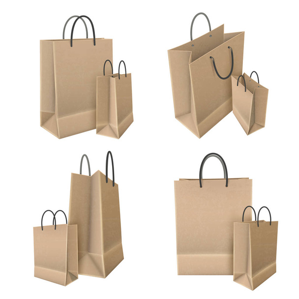 Shopping Borse da Craft Paper Set
 - Vettoriali, immagini