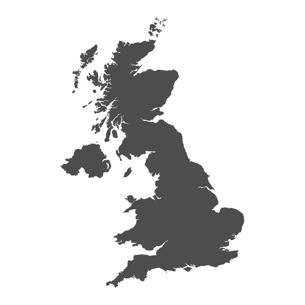 United Kingdom vector map. Black icon on white background. - Vektör, Görsel