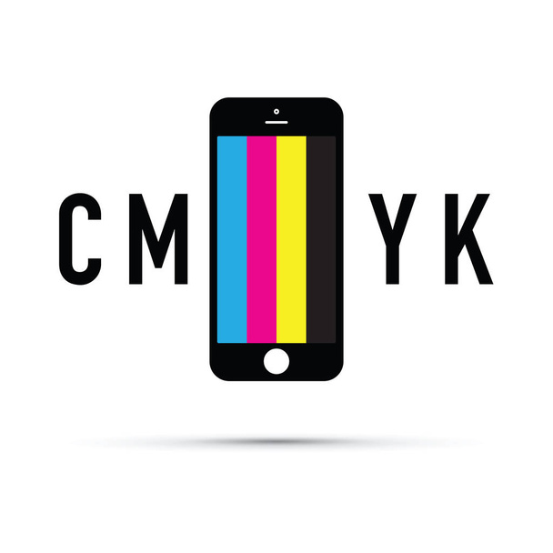 CMYK mobiltelefon szín választó - Vektor, kép