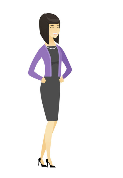 Young asian business woman laughing. - Vector, afbeelding