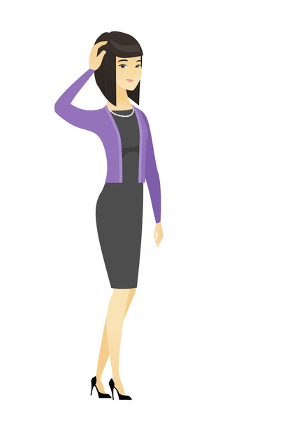 Young asian business woman scratching her head - Vector, afbeelding