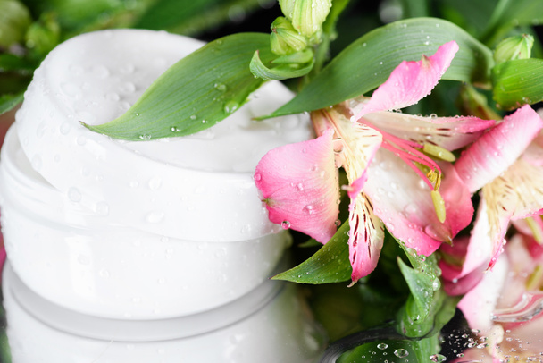 face cream with flowers - Photo, Image