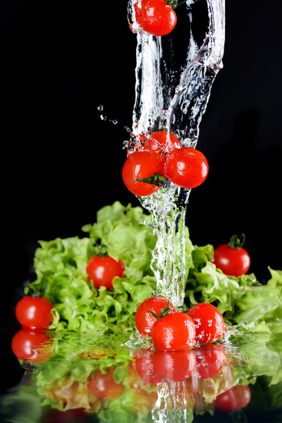 cherry tomatoes and lettuce - Photo, Image
