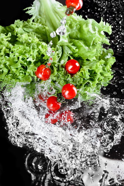 Fresh tomatoes and lettuce  - Foto, immagini