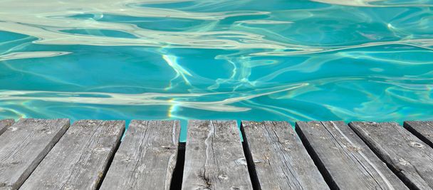 floor on blue water  - Photo, Image