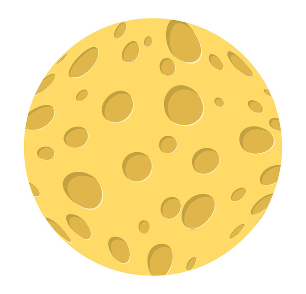 cartoon cheese moon vector symbol icon design.  - Vector, Image