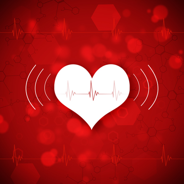 Heart Medical Red Background - Photo, Image