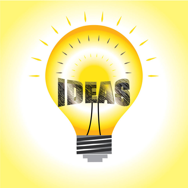 Освещение идей в лампочке
 - Вектор,изображение
