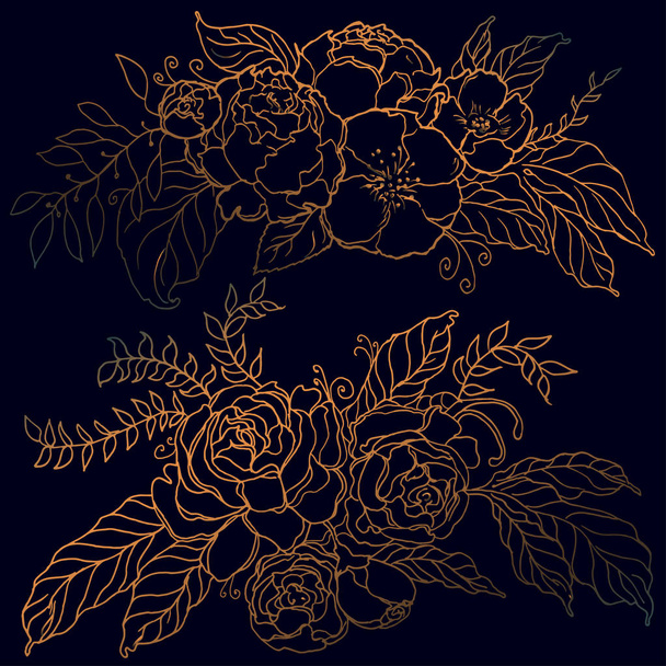 Vector illustration of a floral border flowers. - Vettoriali, immagini