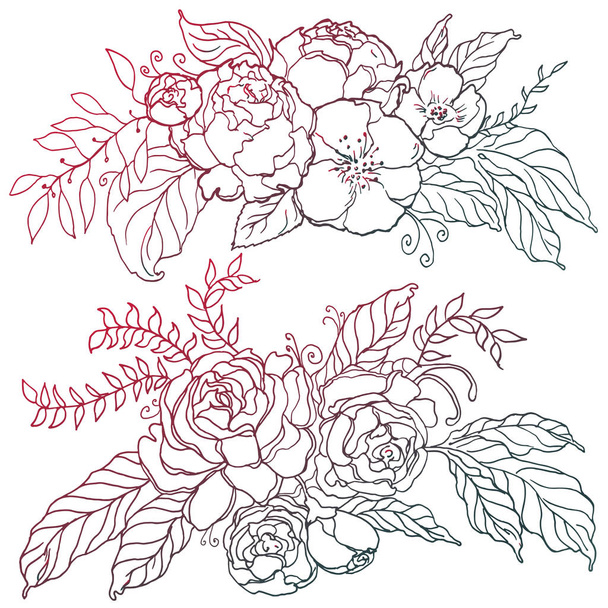 Vector illustration of a floral border flowers. - Vector, Image