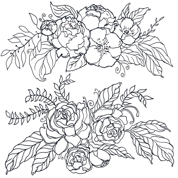 Vector illustration of a floral border flowers. - Vector, afbeelding
