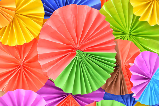 Background of colorful paper fans - Photo, Image