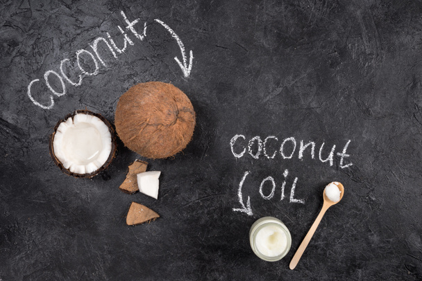 Coconut oil and nut  - Photo, Image