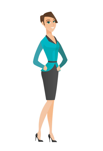 Young caucasian confident business woman. - Vector, afbeelding
