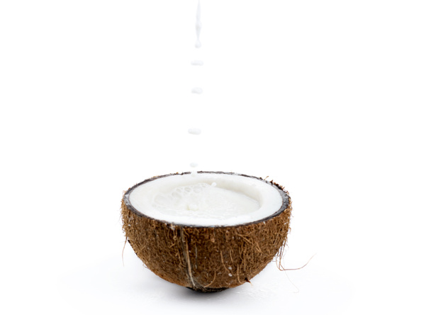 ripe tropical coconut with milk - 写真・画像