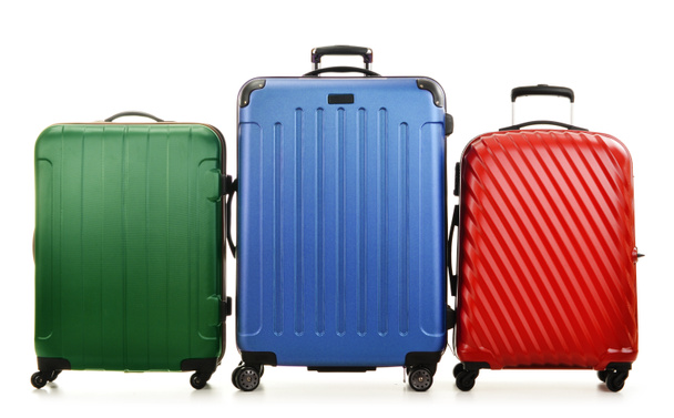 Három bőröndök elszigetelt fehér - Fotó, kép