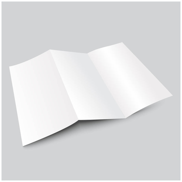a4 пустая бумажная брошюра тройной формы. Mock-Up
 - Вектор,изображение