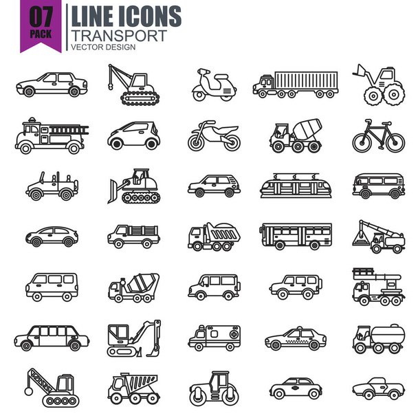 various transport icons set - Vector, Image