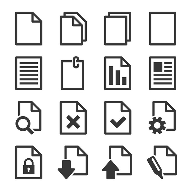 Document Icons Set - Vektor, kép