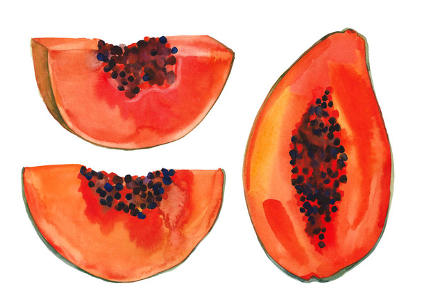 slices of papaya - Foto, afbeelding