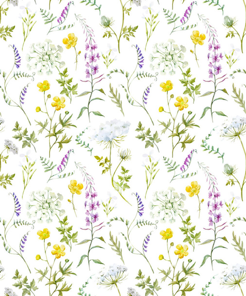 Watercolor floral pattern - Vektör, Görsel