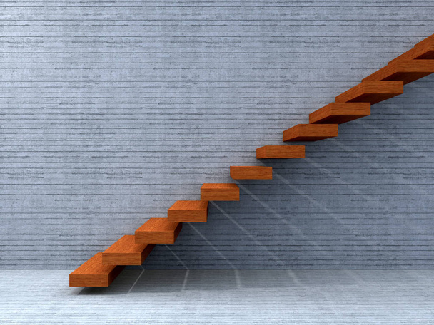 Konceptuální 3d ilustrace schodišťové stupně  - Fotografie, Obrázek