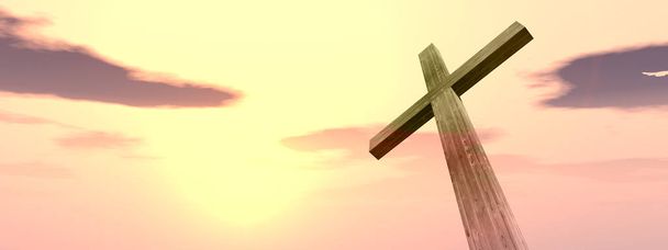 cruz de madera o símbolo de la religión forma
 - Foto, imagen