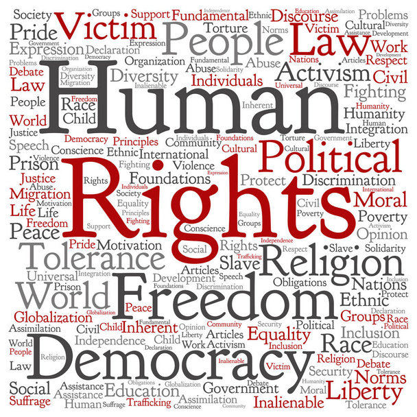 wolk van woorden de rechten van de mens - Foto, afbeelding