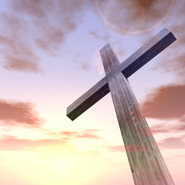 cruz de madera conceptual
 - Foto, imagen