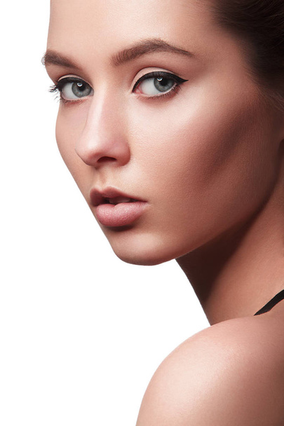 Beautiful Young Woman with Clean Fresh Skin . Cosmetology , beauty and spa . - Фото, зображення