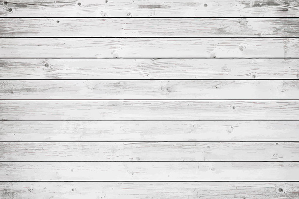 White wooden wall, table, floor surface. Light vector wood texture. - Vector, Image