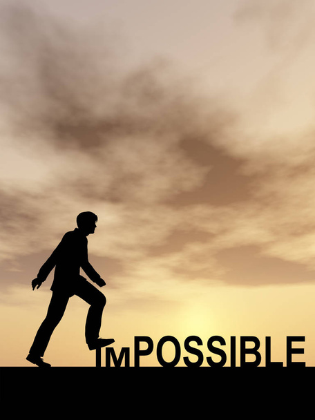 businessman  stepping over impossible  - Photo, Image
