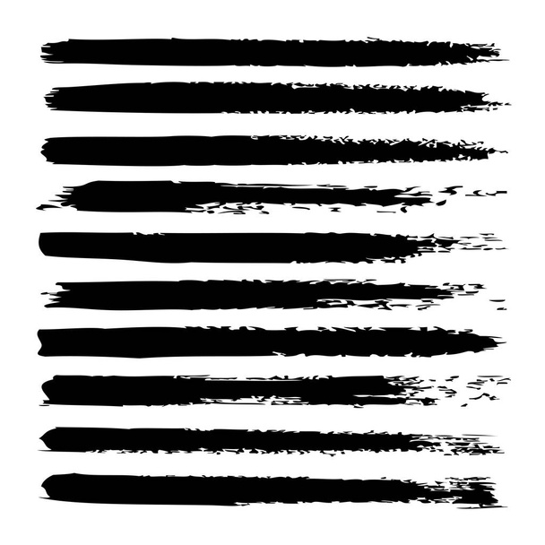 set of black creative brush strokes - Photo, Image