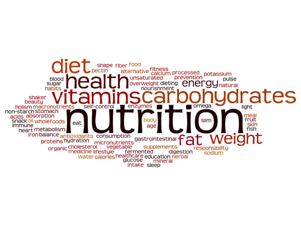  栄養健康やダイエット抽象的な単語の雲 - 写真・画像