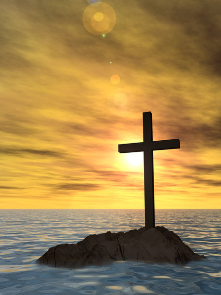 Begriffliches christliches Kreuz - Foto, Bild