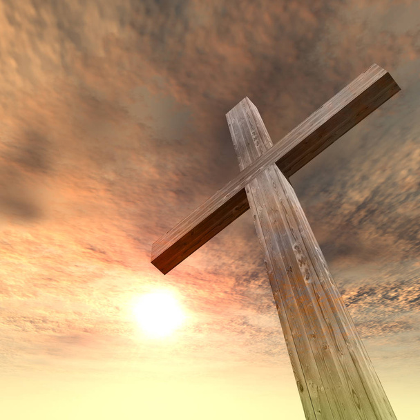 концептуальный деревянный крест
 - Фото, изображение
