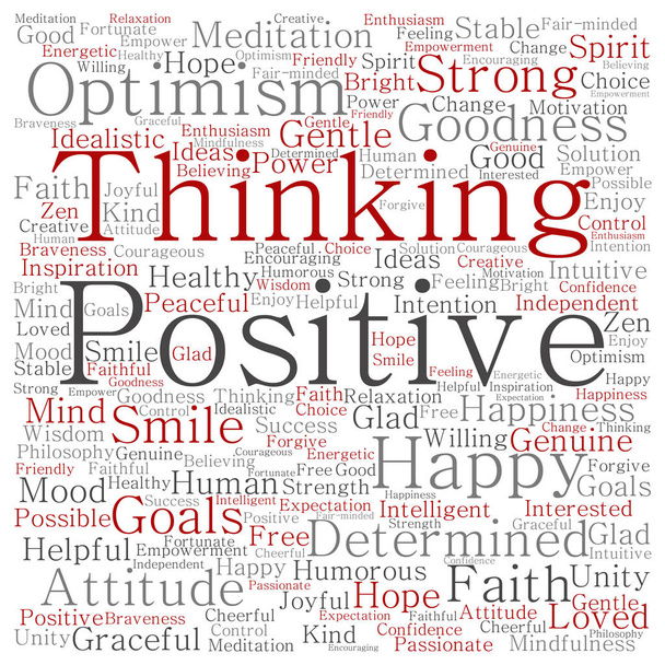 positive thinking abstract word cloud - Photo, Image