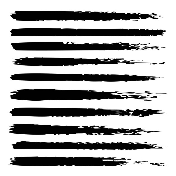 Reihe von schwarzen, kreativen Pinselstrichen - Foto, Bild